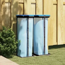 vidaXL Vuilniszakhouders 2 st 120 L PP zwart en blauw