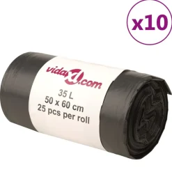 vidaXL Vuilniszakken 250 st 35 l zwart