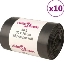 vidaXL Vuilniszakken 250 st 60 l zwart