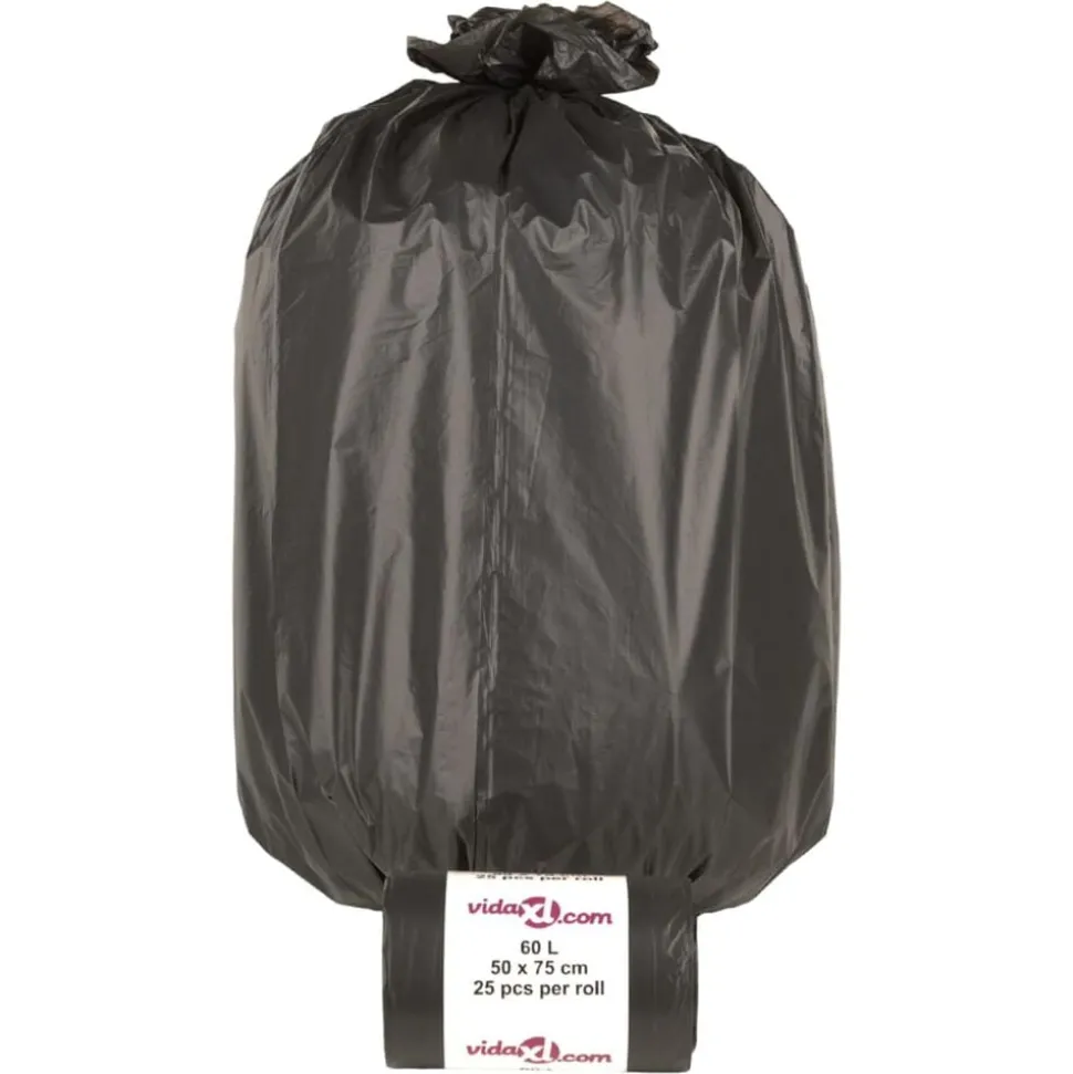 vidaXL Vuilniszakken 250 st 60 l zwart