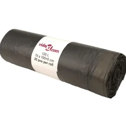 vidaXL Vuilniszakken met trekkoorden 250 st 120 l zwart