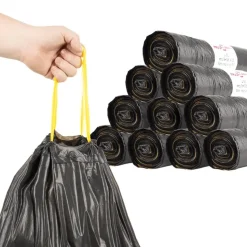 vidaXL Vuilniszakken met trekkoorden 250 st 60 l zwart