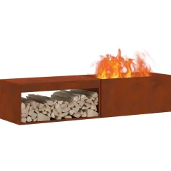 vidaXL Vuurkorf Bruin 160 x 45 x 35 cm Staal