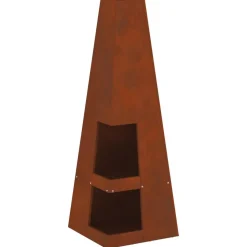 vidaXL Vuurkorf Bruin 35 x 35 x 100 cm Weerbestendig staal