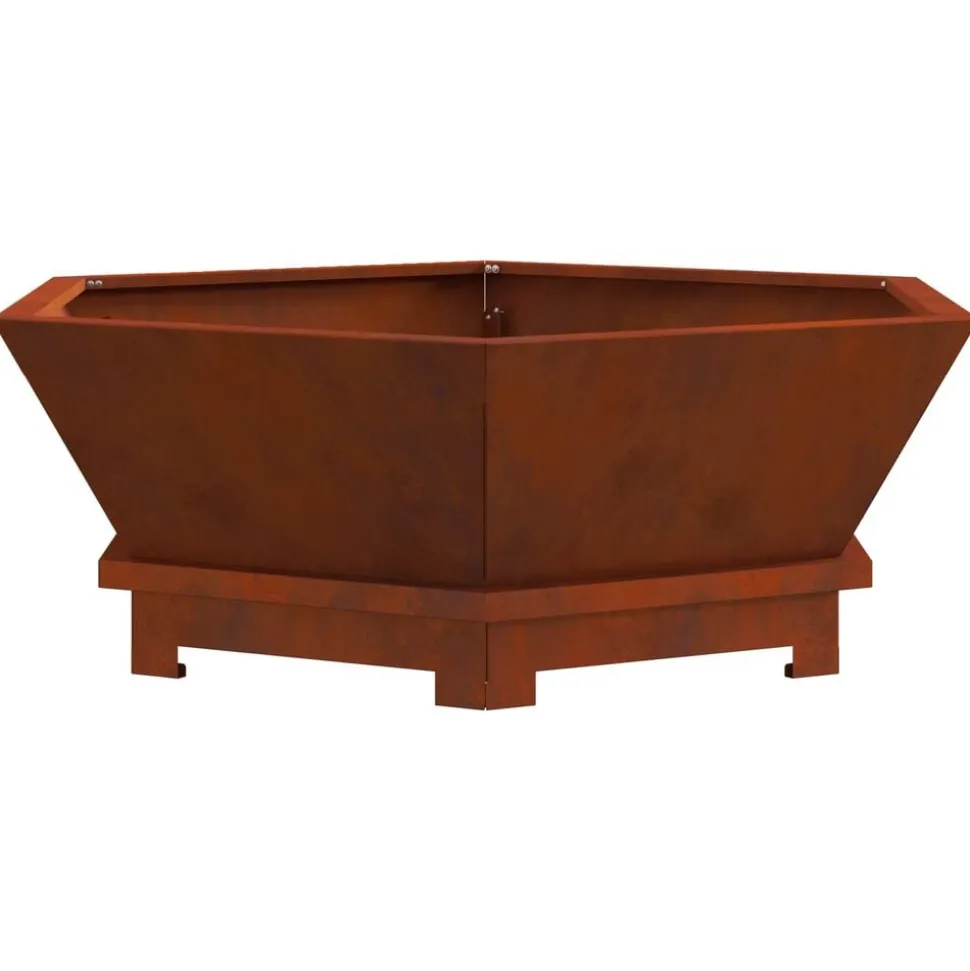 vidaXL Vuurkorf Bruin 75 x 75 x 28 cm Cortenstaal
