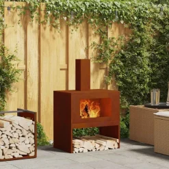 vidaXL Vuurkorf Bruin 60 x 40 x 96 cm Cortenstaal