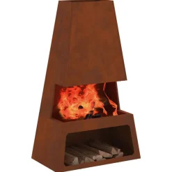 vidaXL Vuurkorf Bruin 60 x 35 x 100 cm Cortenstaal