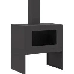 vidaXL Vuurkorf Zwart 60 x 40 x 96 cm Staal