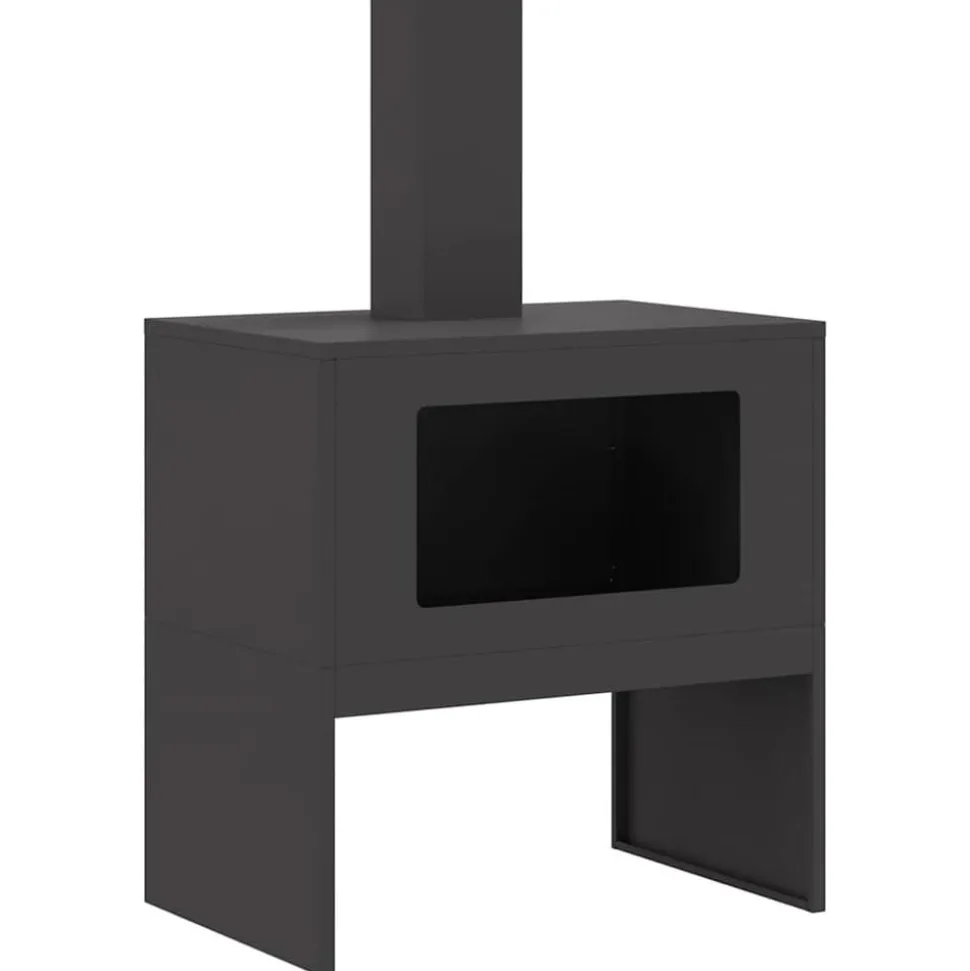 vidaXL Vuurkorf Zwart 60 x 40 x 96 cm Staal