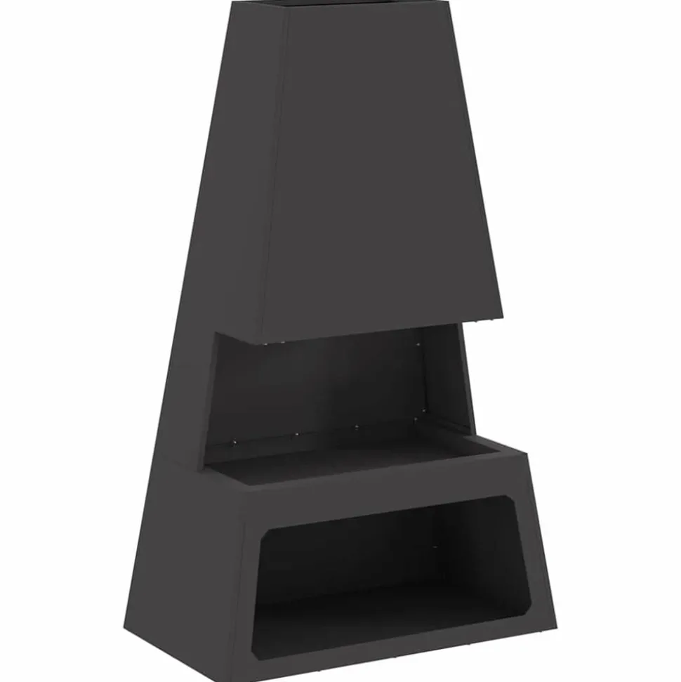 vidaXL Vuurkorf Zwart 60 x 35 x 100 cm Staal