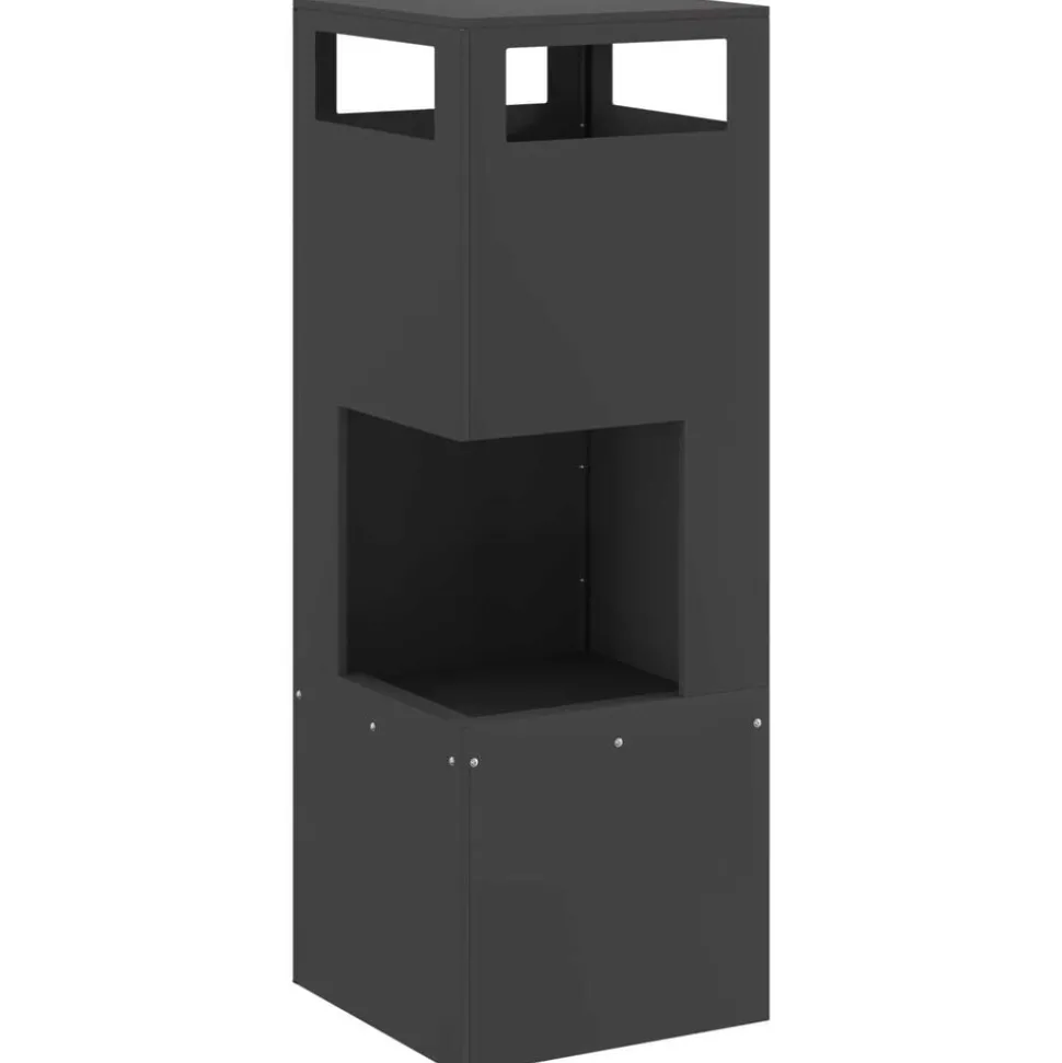 vidaXL Vuurkorf Zwart 35 x 35 x 100 cm Staal
