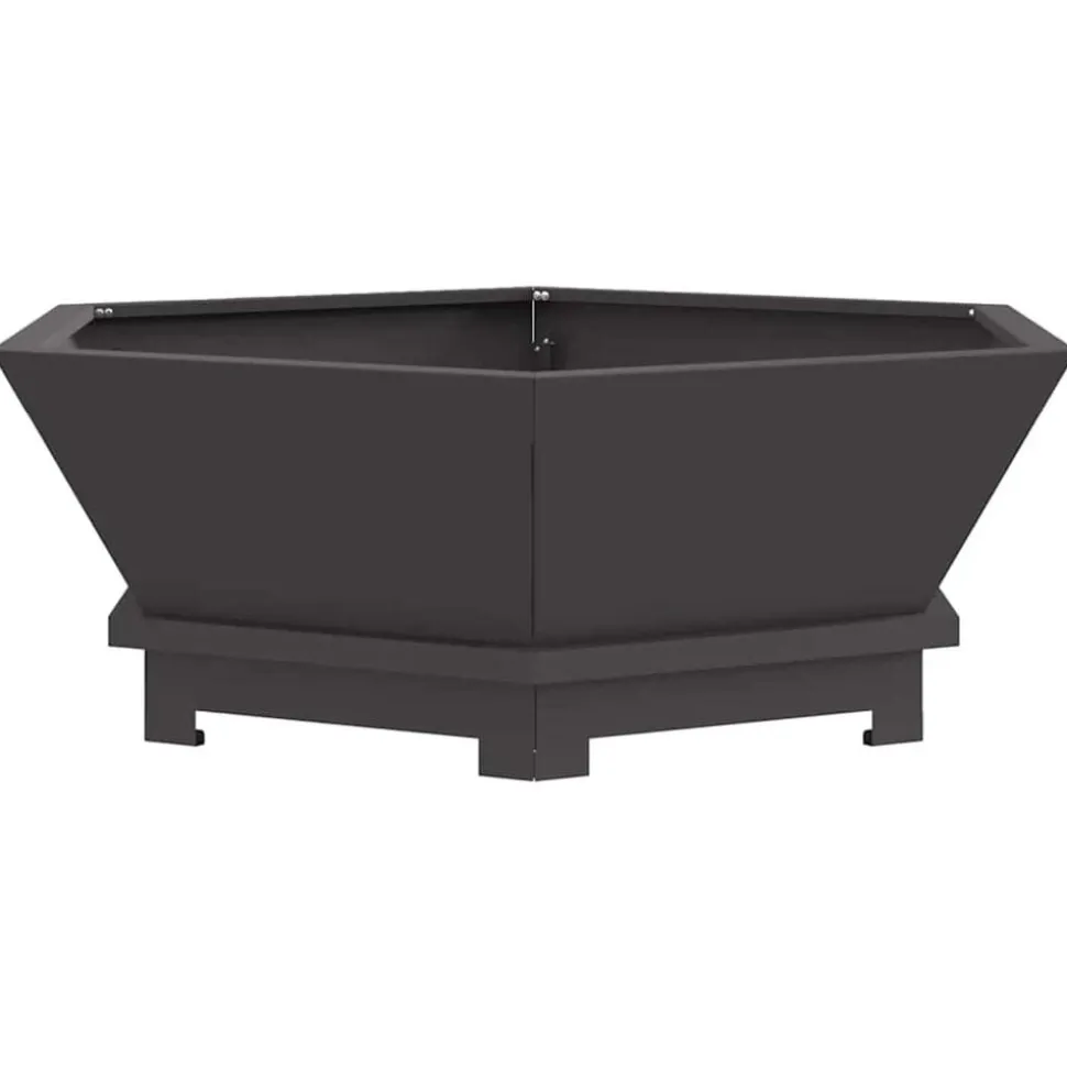 vidaXL Vuurkorf Zwart 75 x 75 x 28 cm Staal