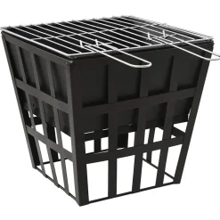 vidaXL Vuurplaats en barbecue 2-in-1 34x34x48 cm staal