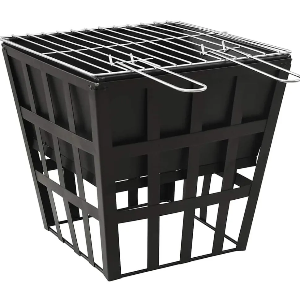 vidaXL Vuurplaats en barbecue 2-in-1 34x34x48 cm staal