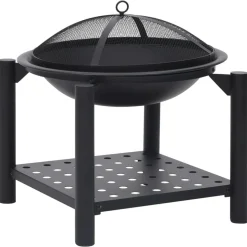vidaXL Vuurplaats met pook 54x54x55 cm staal