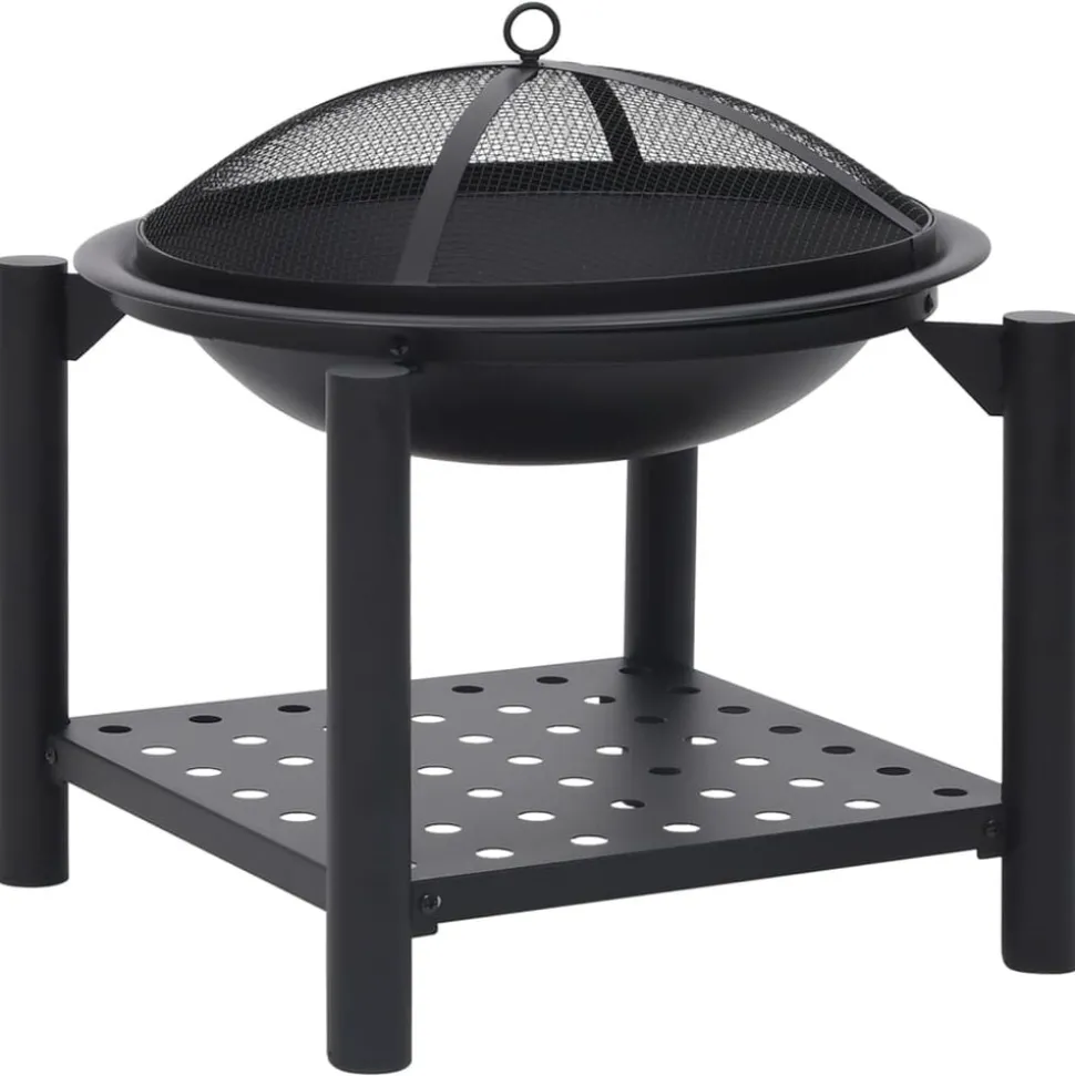 vidaXL Vuurplaats met pook 54x54x55 cm staal