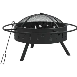 vidaXL Vuurplaats met pook XXL 70 cm staal