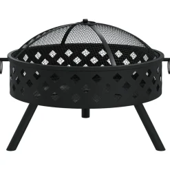 vidaXL Vuurplaats met pook XXL 58 cm staal