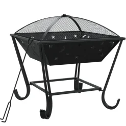 vidaXL Vuurplaats met pook XXL 50 cm staal