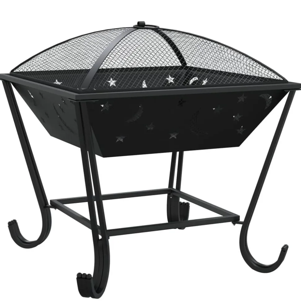 vidaXL Vuurplaats met pook XXL 50 cm staal