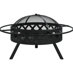 vidaXL Vuurplaats met pook XXL 70 cm staal