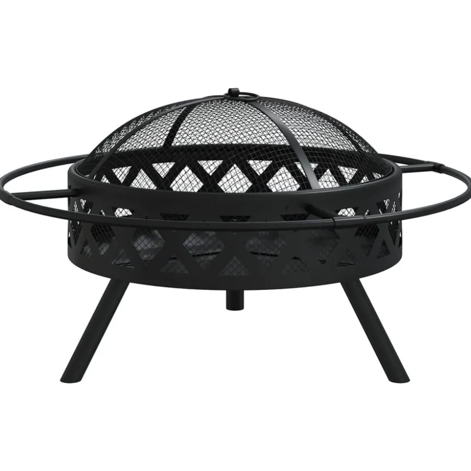 vidaXL Vuurplaats met pook XXL 70 cm staal