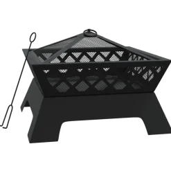 vidaXL Vuurplaats met pook XXL 50 cm staal