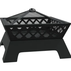 vidaXL Vuurplaats met pook XXL 50 cm staal