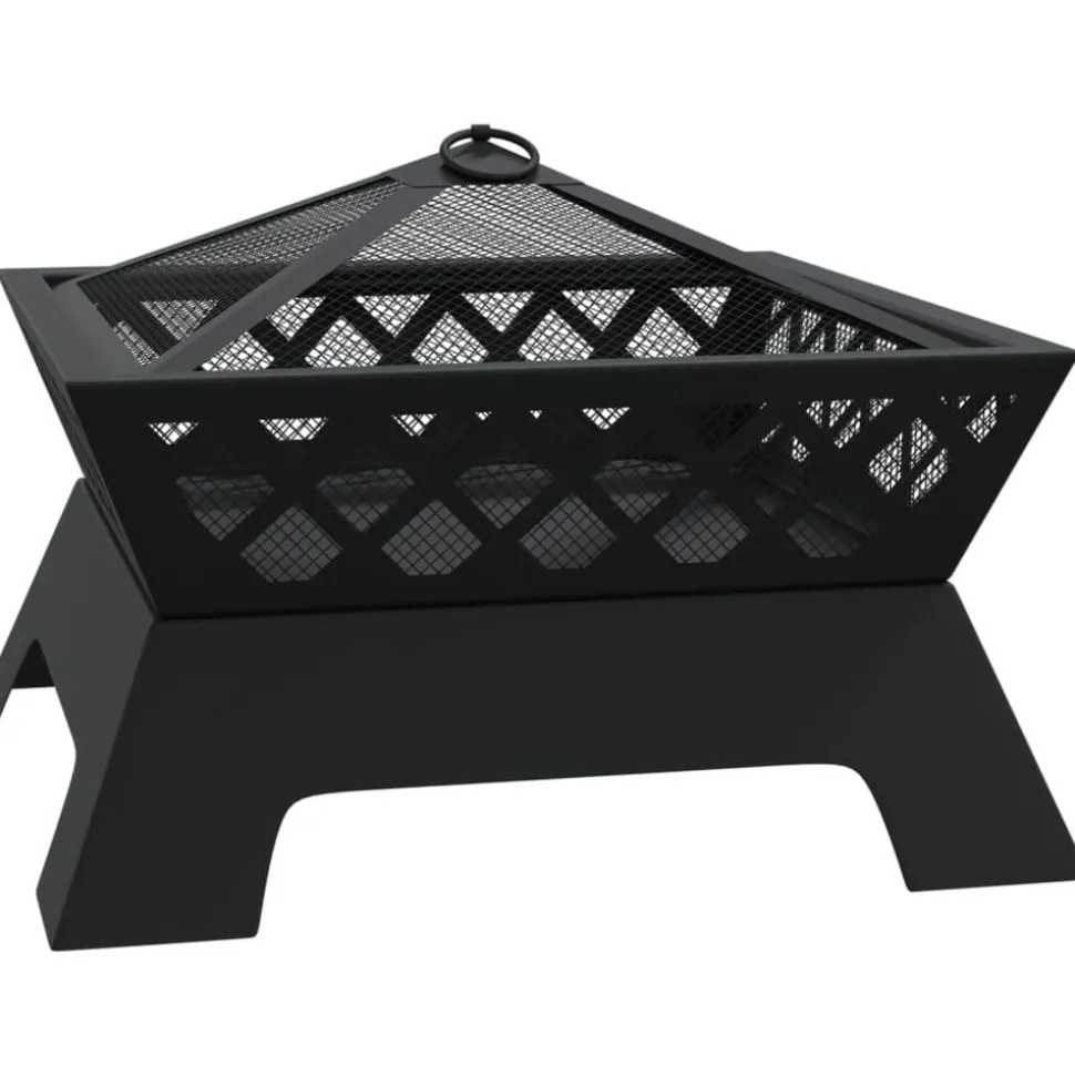 vidaXL Vuurplaats met pook XXL 50 cm staal