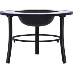 vidaXL Vuurschaal mozaïek 68 cm keramiek blauw en wit