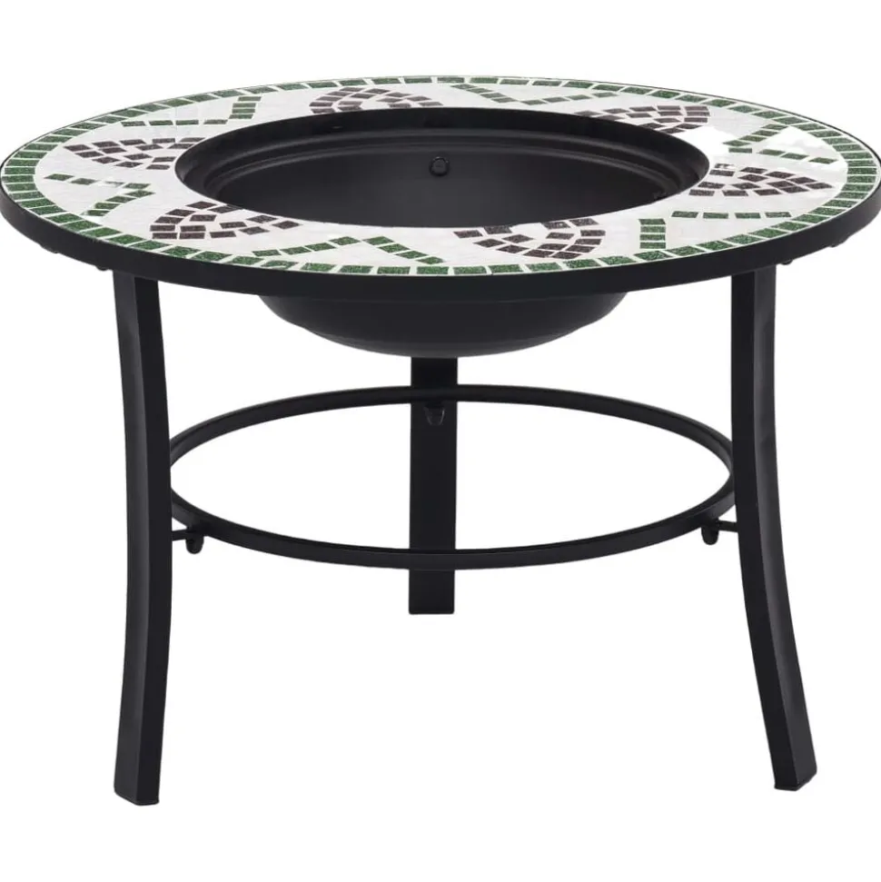 vidaXL Vuurschaal mozaïek 68 cm keramiek groen