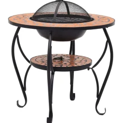 vidaXL Vuurtafel mozaïek 68 cm keramiek terracottakleurig