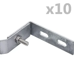 vidaXL Wand hoekverbinding 10 sets zilverkleurig
