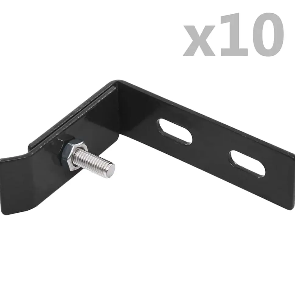 vidaXL Wand hoekverbinding 10 sets antraciet