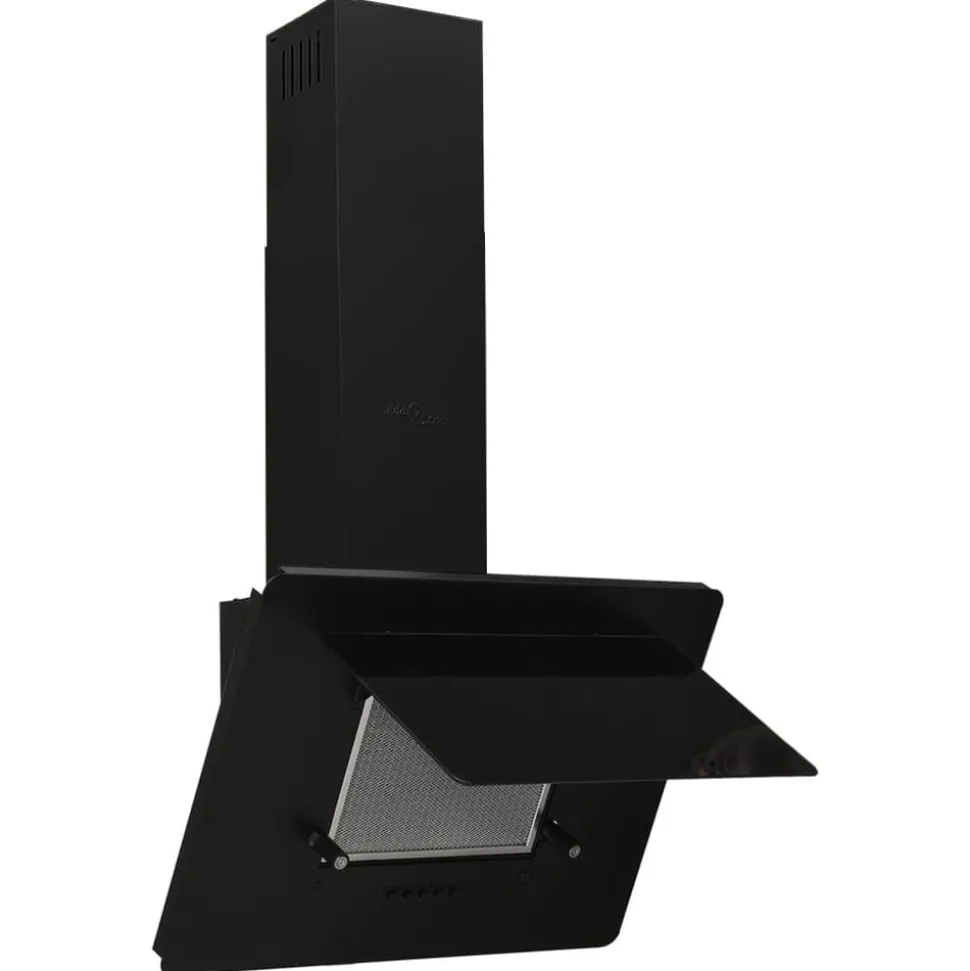 vidaXL Wandafzuigkap 60 cm roestvrij staal en gehard glas zwart