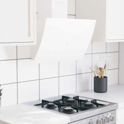 vidaXL Wandafzuigkap 60 cm staal en gehard glas wit