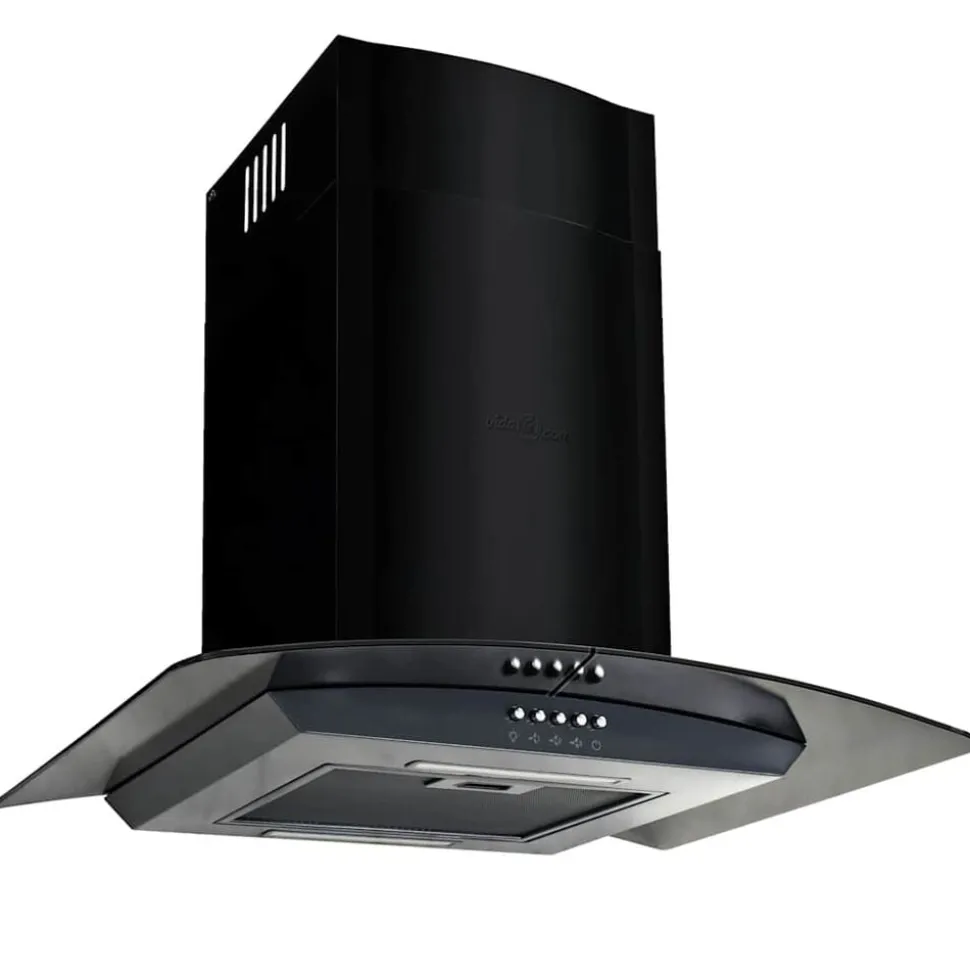 vidaXL Wandafzuigkap 756 m³/u 60 cm roestvrij staal zwart