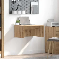 vidaXL Wandbureau Artisan Eiken 60 x 45 x 30 cm Bewerkt hout
