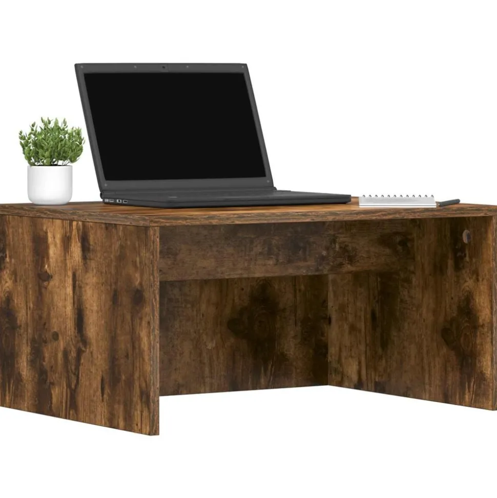 vidaXL Wandbureau Gerookt eiken 60 x 45 x 30 cm Bewerkt hout