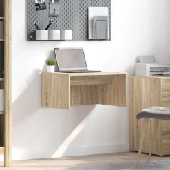 vidaXL Wandbureau met opslag Sonoma Eiken 60 x 45 x 30 cm Bewerkt hout