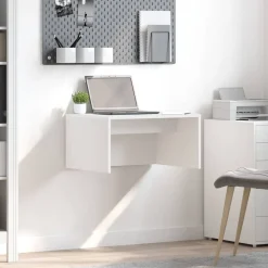 vidaXL Wandbureau Wandgemonteerd Wit 60 x 45 x 30 cm Bewerkt hout