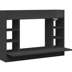 vidaXL Wandbureau 105x48x75 cm bewerkt hout zwart