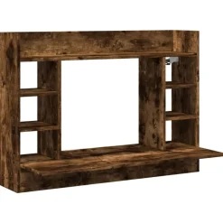 vidaXL Wandbureau 105x48x75 cm bewerkt hout gerookt eikenkleurig