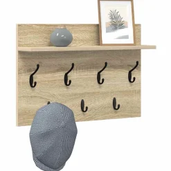 vidaXL Wandgemonteerde kapstok met plank Sonoma Eiken 60 x 40 x 12 cm