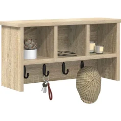 vidaXL Wandgemonteerde kapstok met plank Sonoma Eiken 50 x 16 x 26 cm