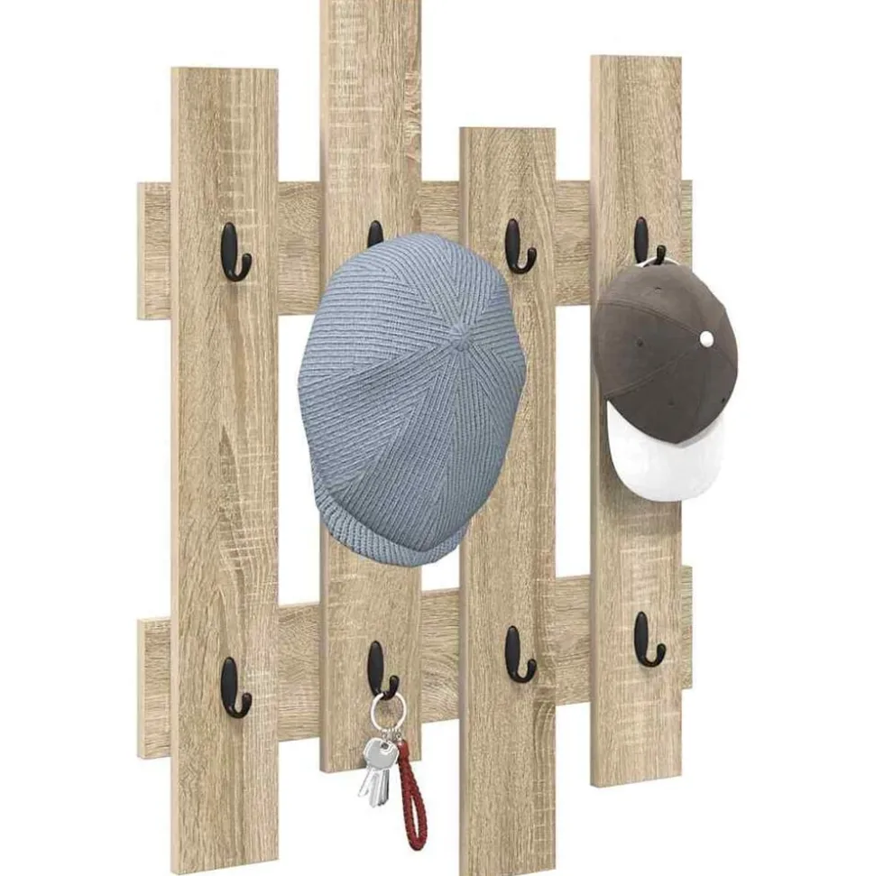 vidaXL Wandgemonteerde kapstok met opslag Sonoma Eiken 60 x 3 x 82 cm