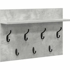 vidaXL Wandgemonteerde kapstok met plank Beton Grijs 60 x 40 x 12 cm
