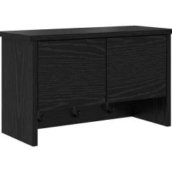 vidaXL Wandgemonteerde kapstok met plank Zwart Eiken 50 x 20 x 30 cm