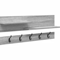vidaXL Wandgemonteerde kapstok met plank Grijs Sonoma 90 x 15 x 36 cm