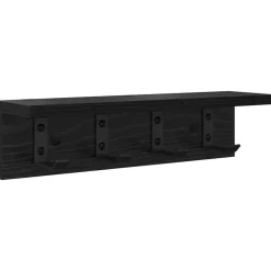vidaXL Wandgemonteerde kapstok Zwart Eiken 40 x 10,5 x 10,5 cm